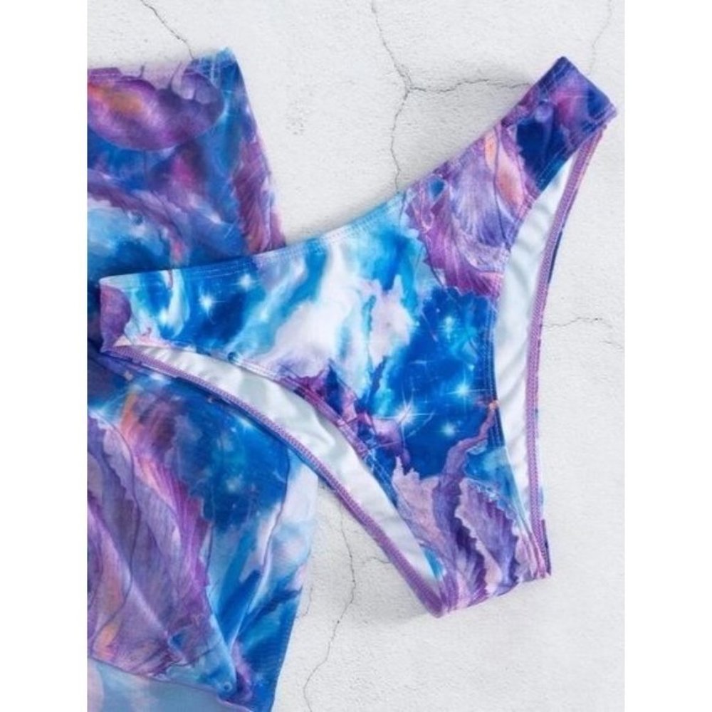 Hot Pink Drawstring Plunging One Piece Swimsuit - Picture 6 of 6